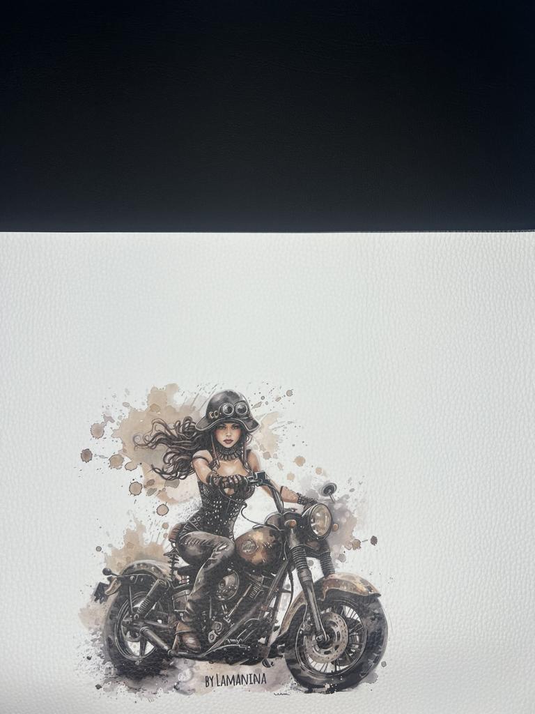 Lady auf Motorrad by Lamanina Kunstleder