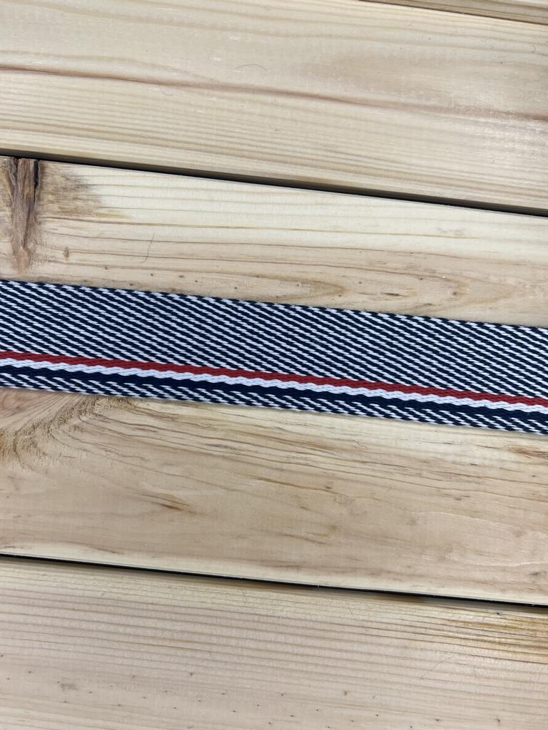 Gurtband Blau/Weiß/Rot 38mm breit